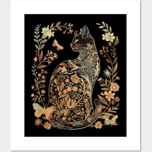 Cottagecore Aesthetic Cat Decor Posters and Art